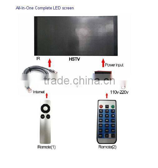 Small pitch P2 P2.5 Remote control indoor HSTV LED TV Video Screen 120 inch