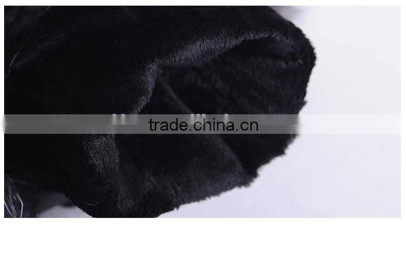 Women Girls Winter Plush Raccoon Fur Leather Mitten Gloves Warm Driving Gift