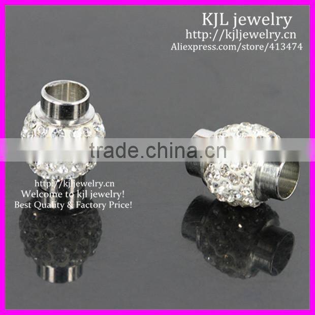KJL-BD5327 Wholesale 14x14x17mm Clay Crystal Magnetic Tube Bar Clasps For Fashion Bracelet Jewelry Making accessories