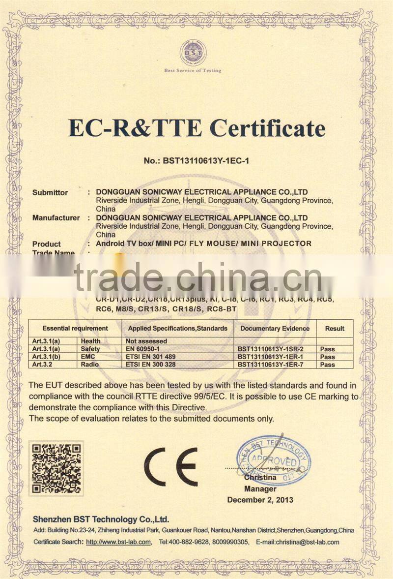 China 2016 Amlogic S905 Quad-core 64 bit internet Andriod TV Box