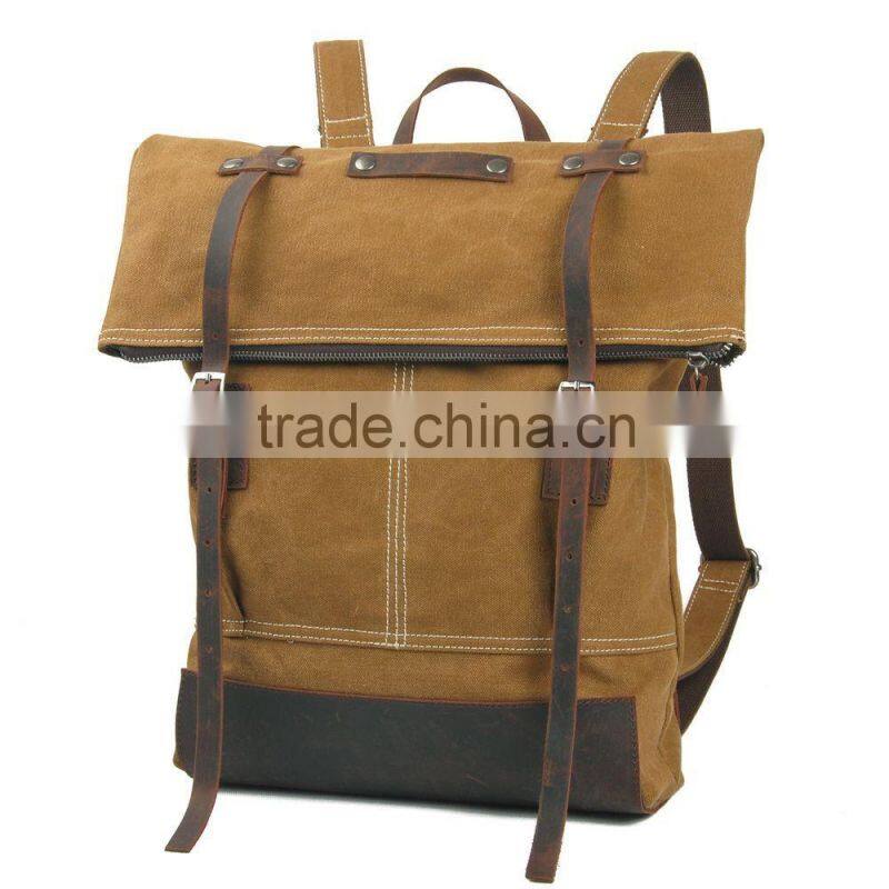 Trendy eminent waxed canvas 15inch laptop travel backpack laptop rucksack wholesale laptop backpack bag from guangzhou supplier