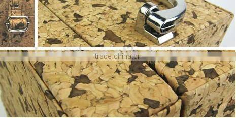 wine box made of cork fabric, cork box for wine packing