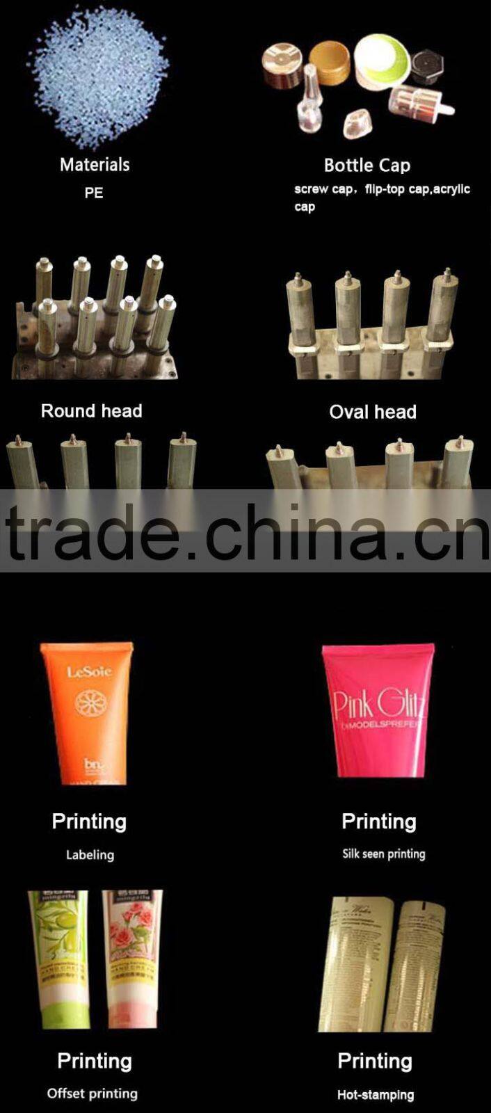 60g plastic tube for strawberry body wash with acrylic cap