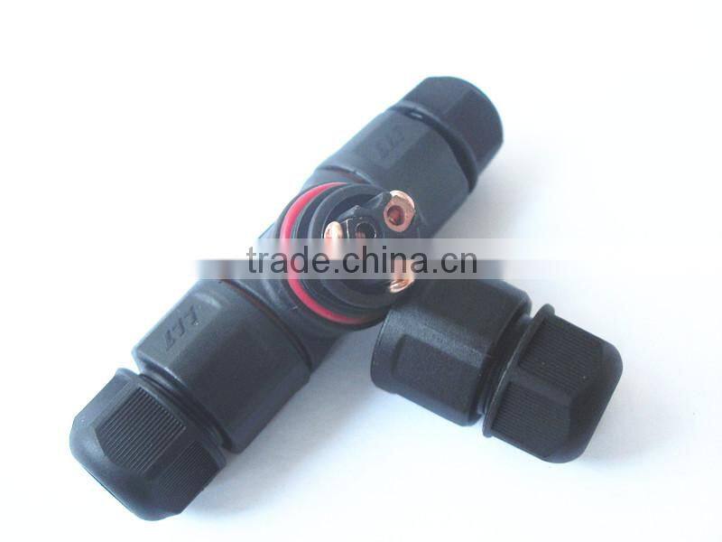 IP67 easy assembly 3-way Tee connector led light distribution