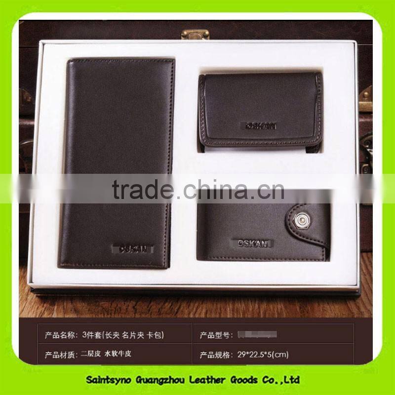 16019 Hot selling exclusive men leather gift set