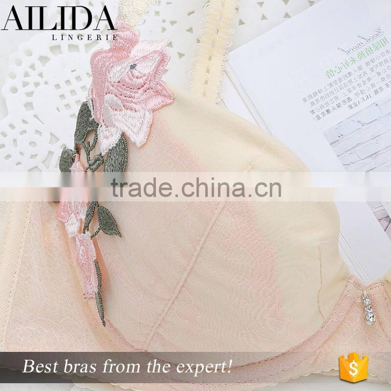 Different Colors OEM Women's Underwired Lace Underwear Lady Bra