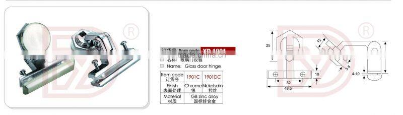 Double holes furniture cabinet glass door hinge