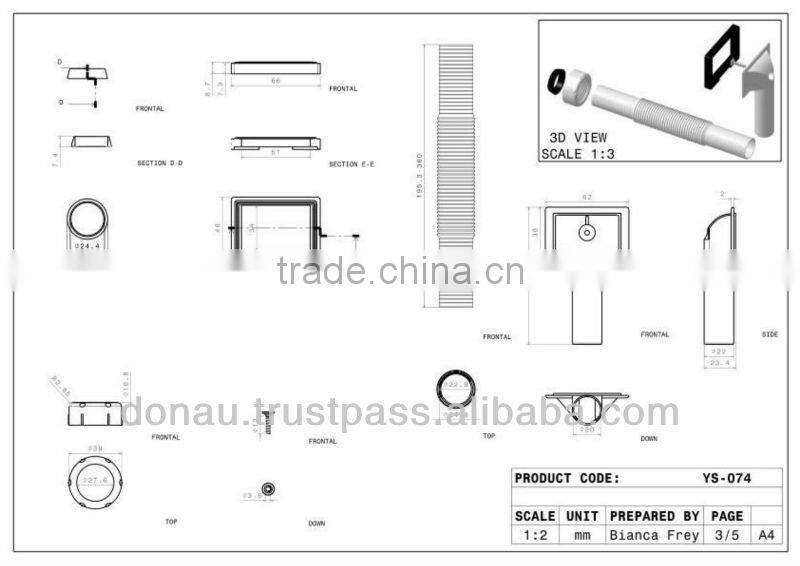 Big Head Sink Siphon with Overflow for Double Bowl Sink 40-50mm (YP074)