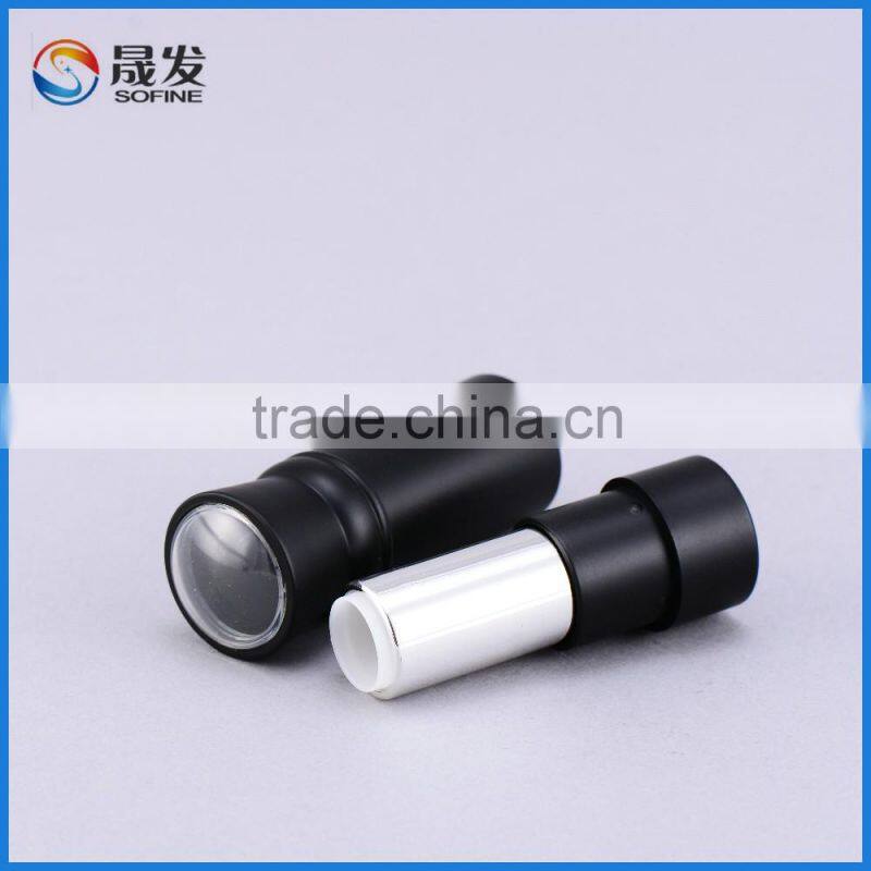 Luxury flashlight shape matte black empty lipstick container