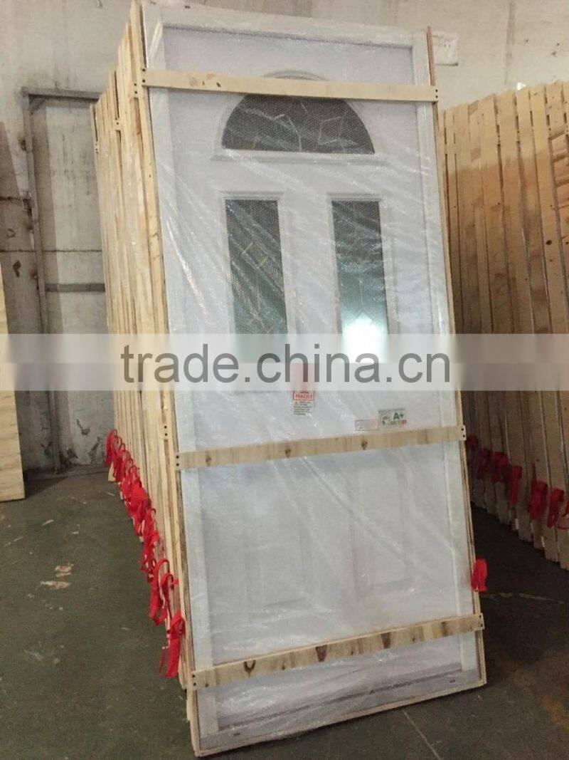 alibaba directly factory sale used exterior commerical french steel door with toughtened glass made in yongkang