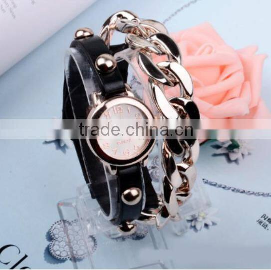 fashion PU wrist women lady watch