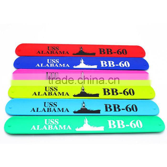 Wholesale High Quality Cheap Custom Silicone Slap Bracelet