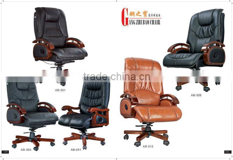 Classic executive leather wooden office chair china supplier AB-312