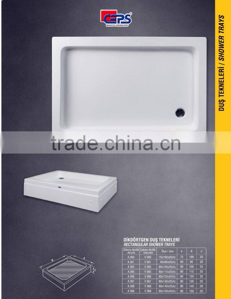 SHOWER TRAYS RECTANGULAR from Turkey white trays Acrylic