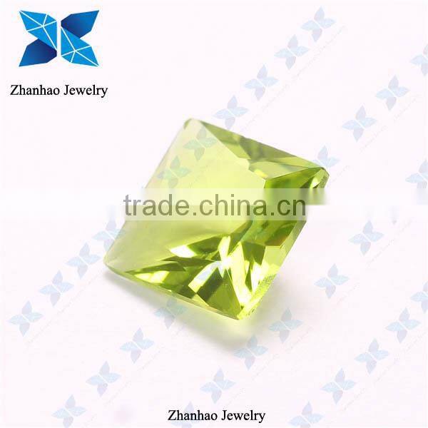 Lab created peridot color gemstone market prices for glass jewlery