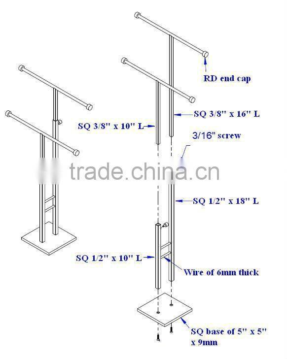 2 Tier jewelry display stand/ Metal jewelry fixture stand