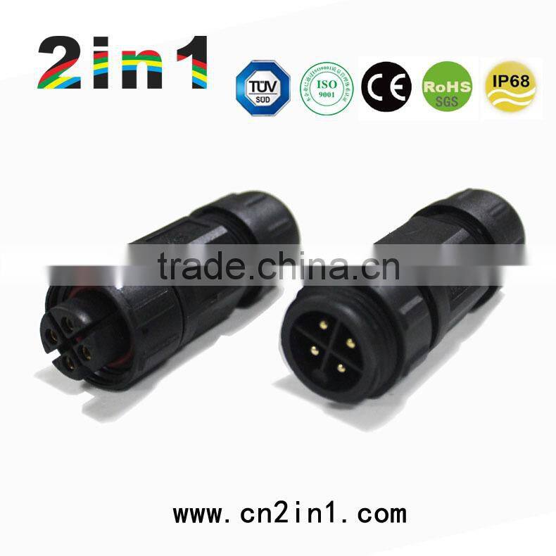 SQ19-4P IP68 Soldering Electric Cable Wire Waterproof Connector