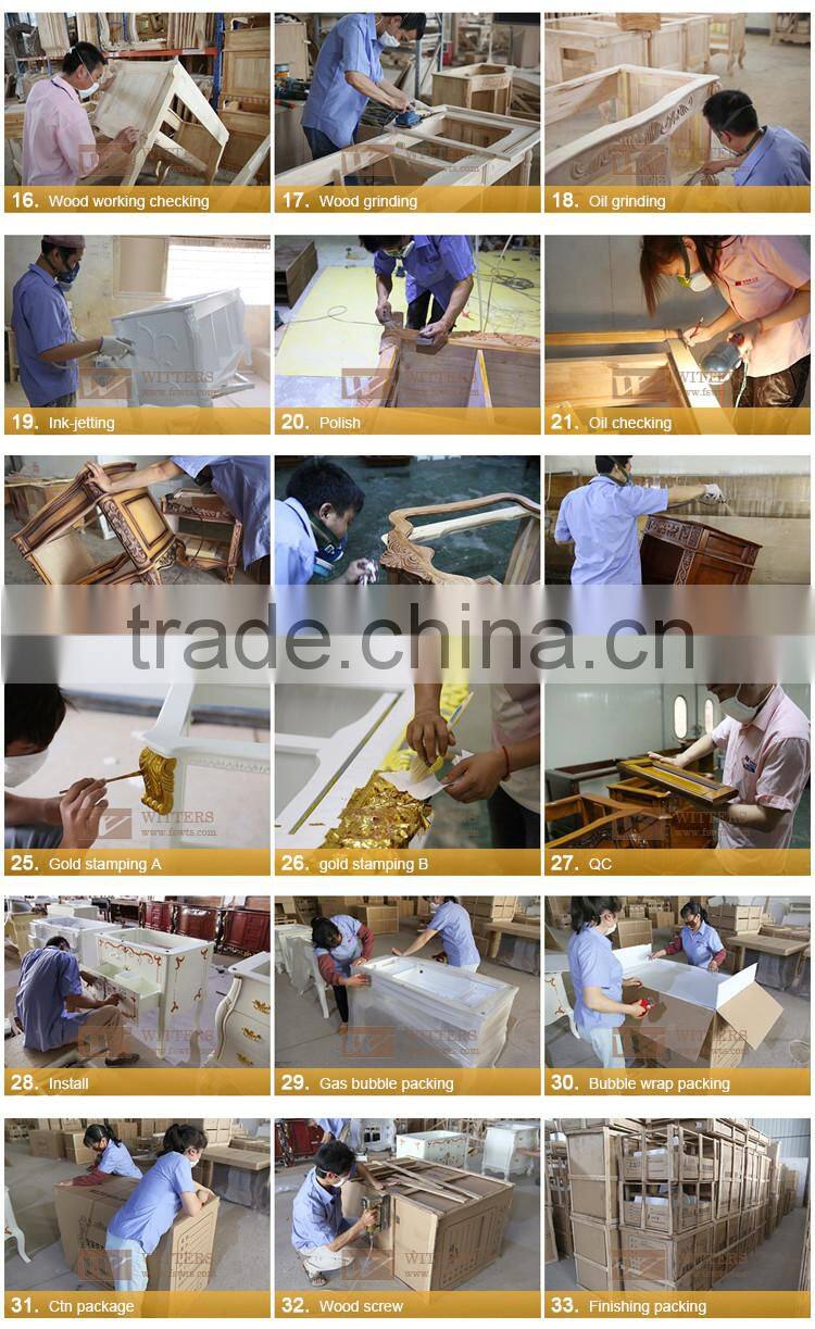 Royal gold bathroom vanity with soft close hinges WTS201