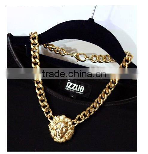 Top Quality Lion Head Choker Vintage Pendant Statement Necklace Women Necklaces & Pendants Fashion Necklaces for Women 201