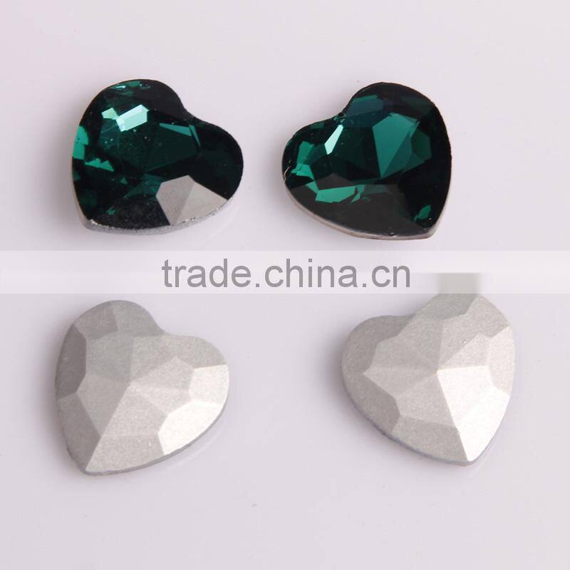 wholesale yiwu Heart shape point back crystal stone for dresses