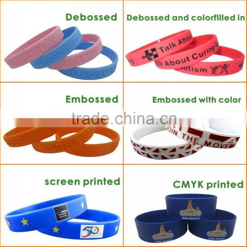 Beautiful design cheap silicon rainbow wristbands free sample