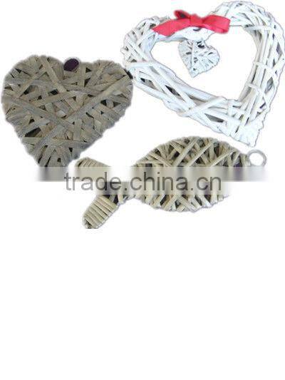 hanging white wicker heart for Christmas and wedding decorarion