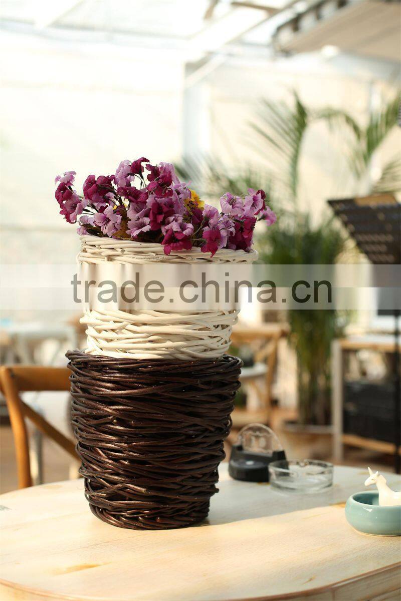 wicker flower pot