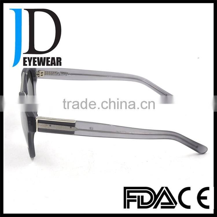 fashion dark lens sunglasses double bridge acetate grey sunglasses