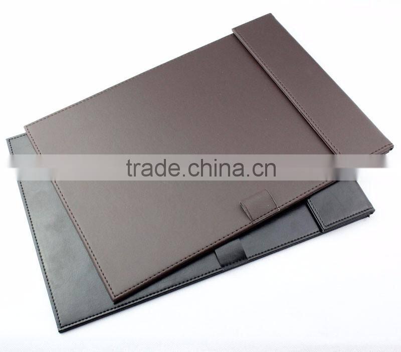 A4 leather clipboard /a4 pu leather folding magnetic clipboard