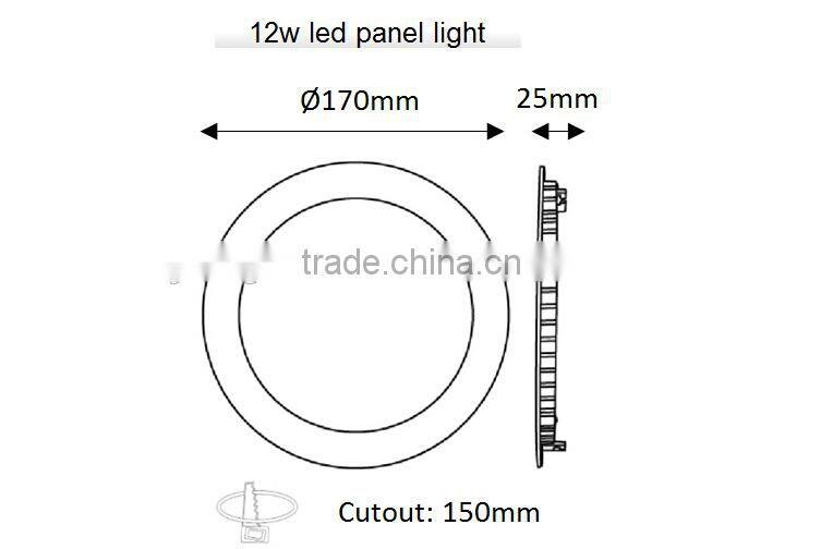 Ceiling panel 85-265V 12w round led panel light / Ceiling lamp led / LED shop fitting china