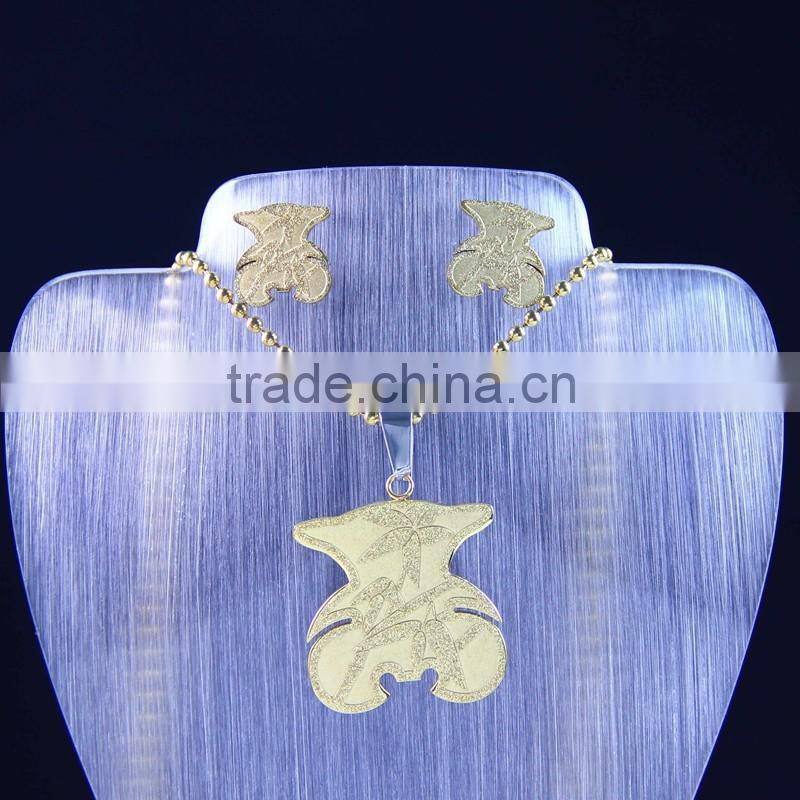 2016 hot sale bear stainless steel fashion jewelry set