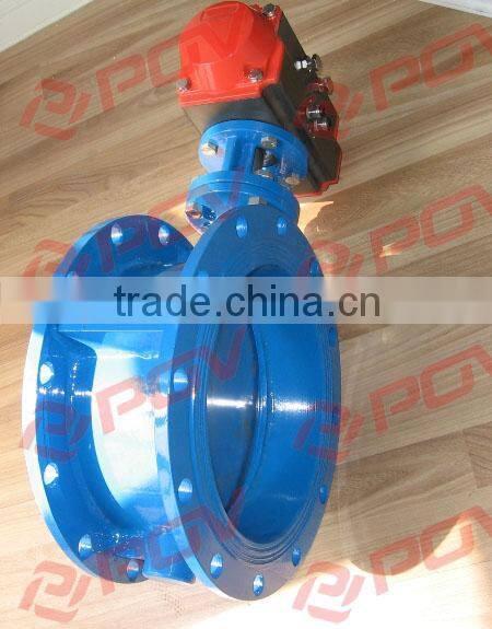 big size flange exhaust butterfly valve