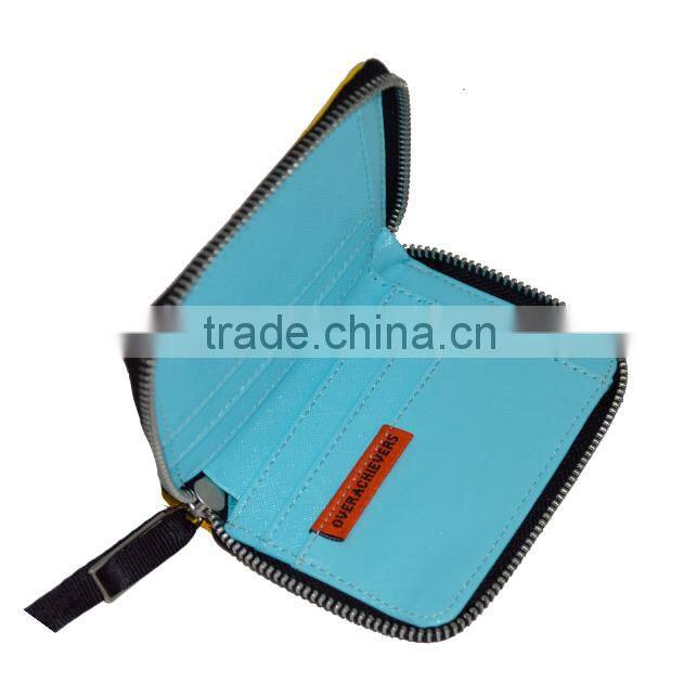 custom zipper leather wallet for men or women