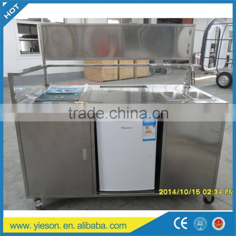 stainless steel hot dog carts mobile hot dog trolley cart for sale