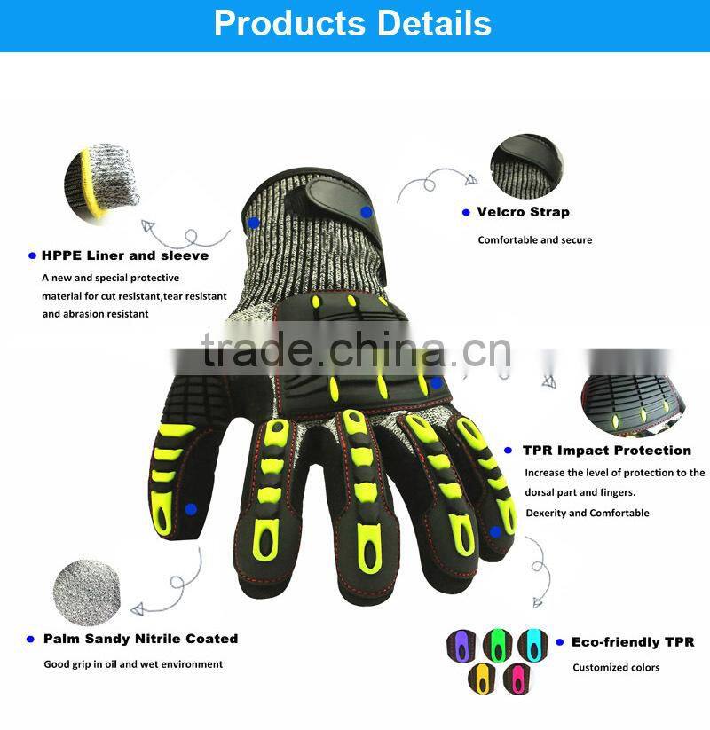 Qianglun cut proof gloves with tpr padded back side protects from impact