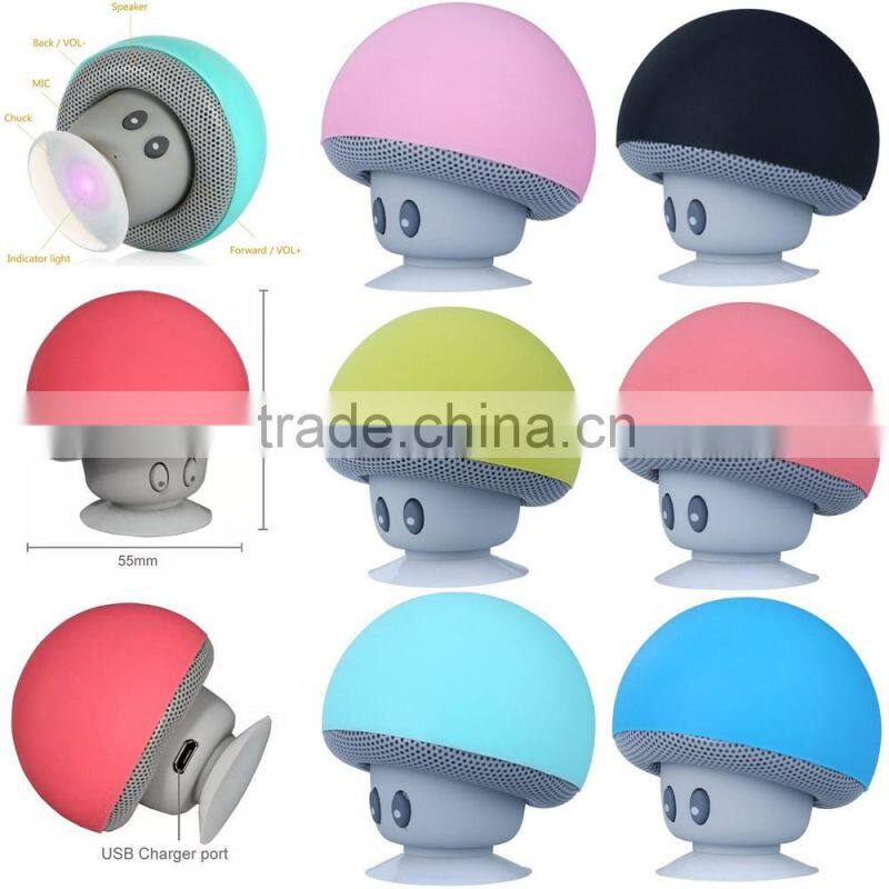 bathroom waterproof Bluetooth speaker size mushroom head sucker Car Handsfree Bluetooth Speaker