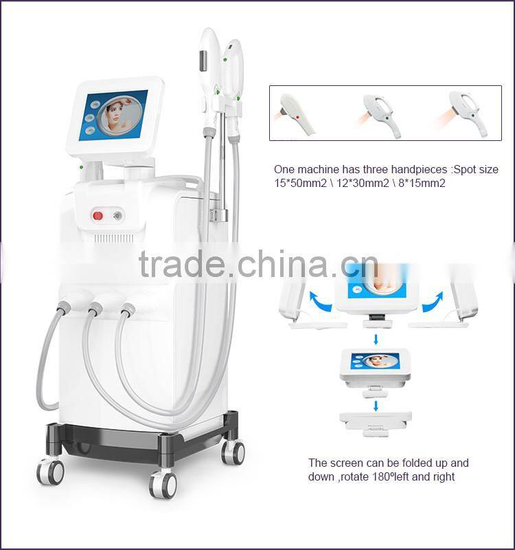 Big Spot Size ipl shr e light 3 handpieces vertical with CE certificate