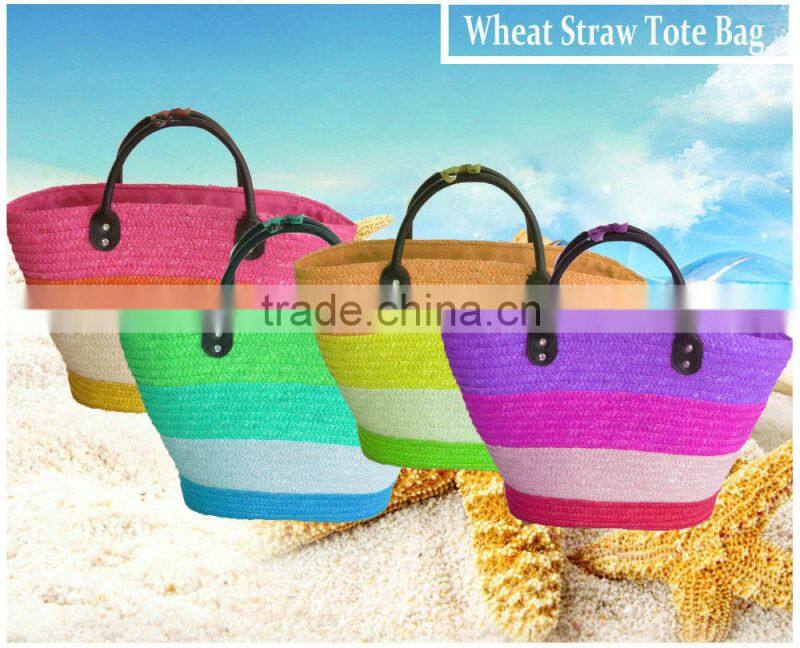 2015 New Style Stripes Fashion Straw Bag