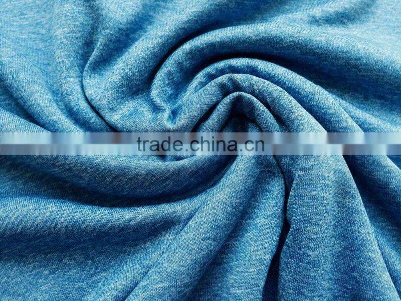100%poly cationic yarn Heather jersey fabric