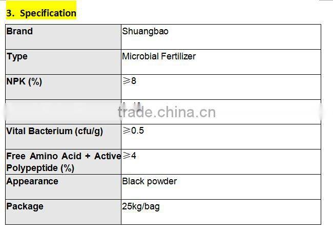China Made Bacterial Organic Powder Fertilizer for Soil Rebuilding