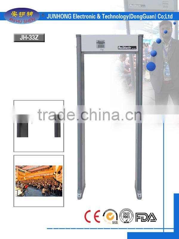 FAA standard waterproof walk through metal detector with 33 zones