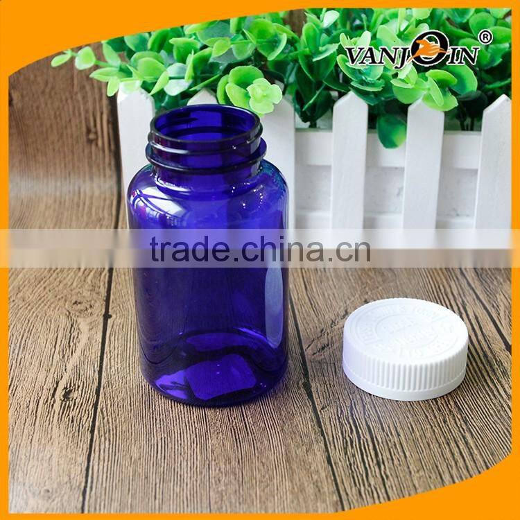 50ml Clear Blue Plastic Pill Bottle with Locking Lid