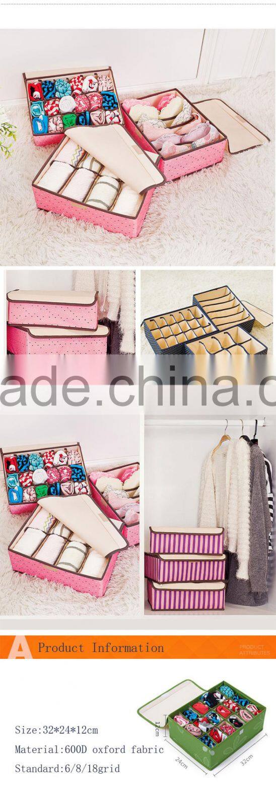 3Pcs oxford fabric Sock Bra Underwear Closet Drawer Organizer Storage Box