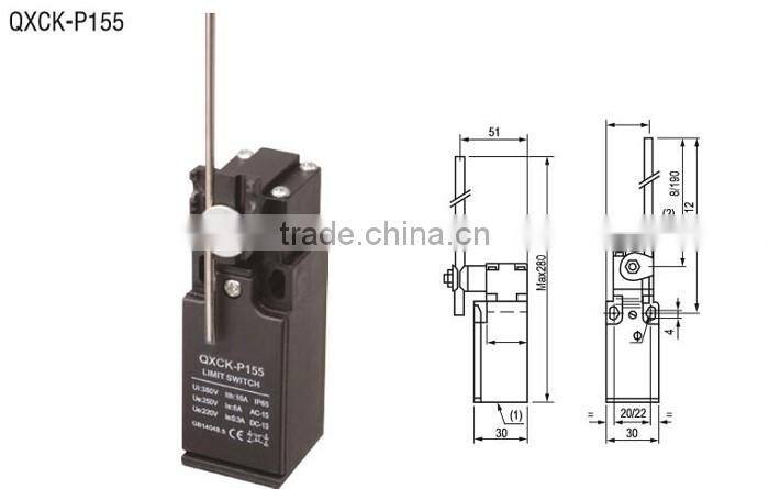 QXCK-P155 Cylindrical tumbler type glass fabric cup Diameter 3mm length125mm 10 million times 1m/s Limit Switch