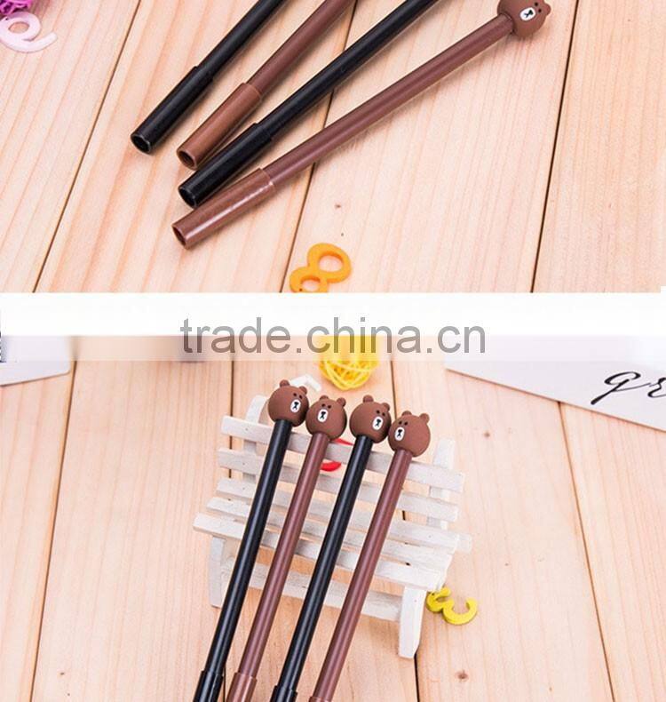 promotional wholesale cheap funny school office stationery mini cartoon plastic bear roller ball point pen