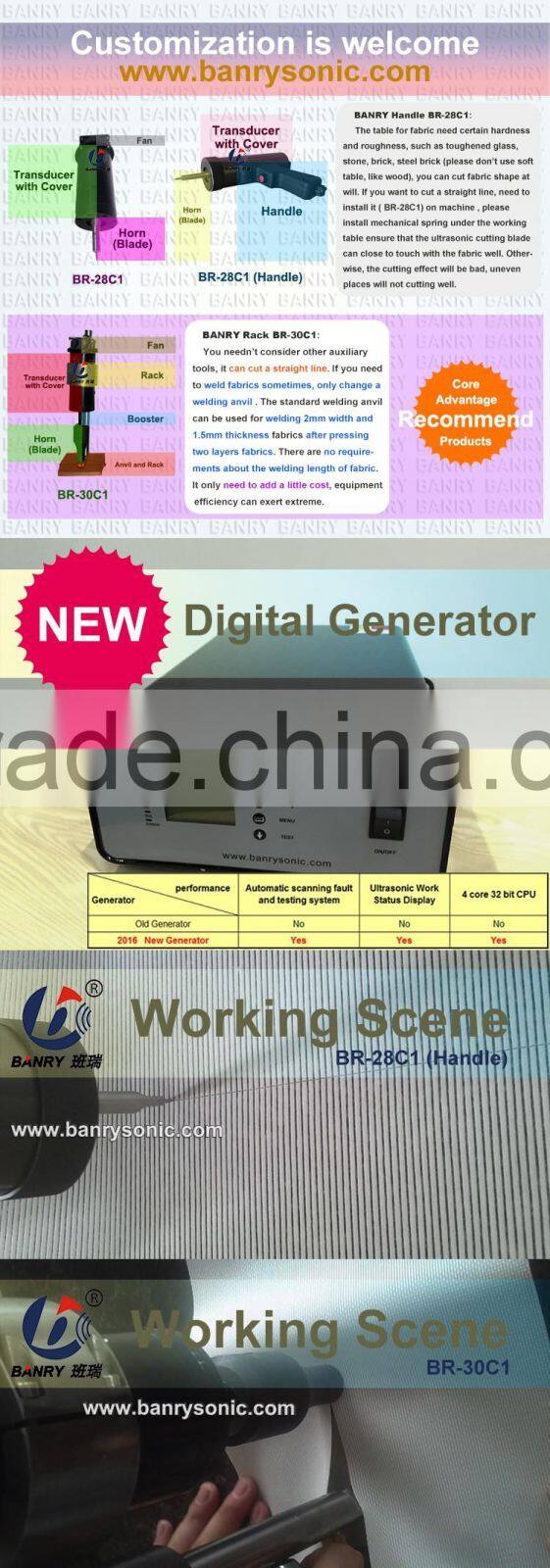 Ultrasonic poliester fabric cutter