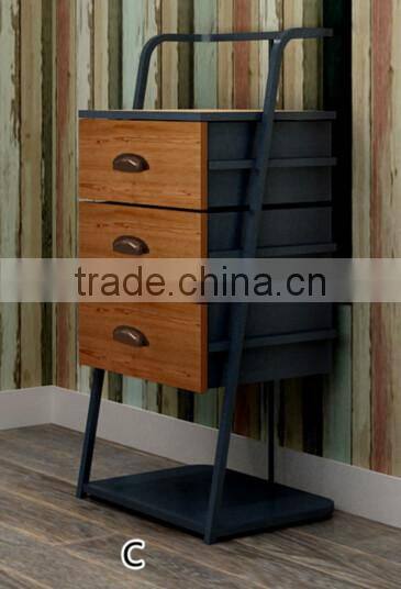 simple design with iron legs particle board rustic style antique furniture