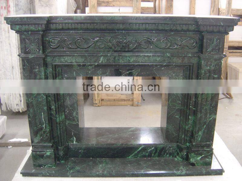 Verde Alpi marble fireplace