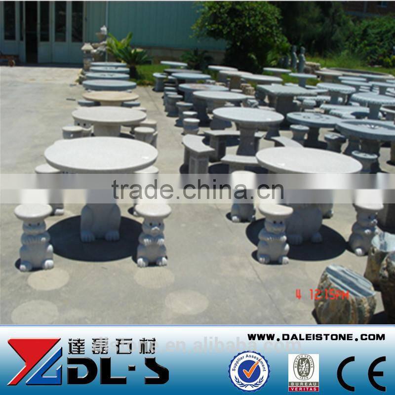 Garden Stone Table and Benches, Granite Table