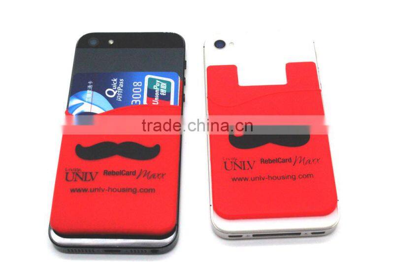 Change colorl Silicone wallet with cell phone pocket 3M Adhesive